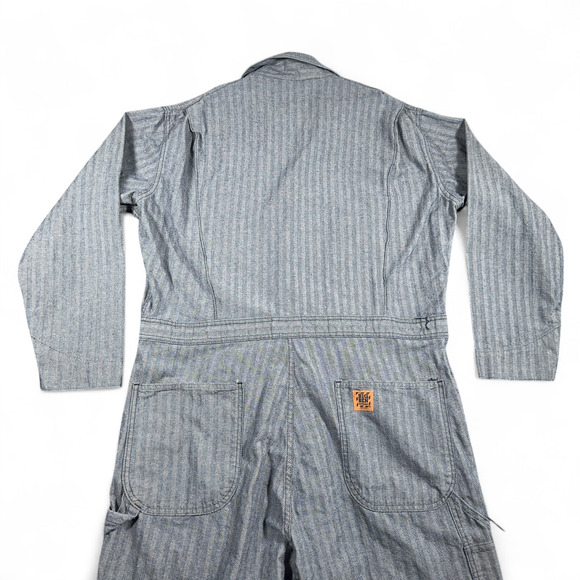 Vintage Wrangler Coveralls Mens 46R Blue Big Ben Twill Herringbone Carpenter USA - Picture 3 of 15